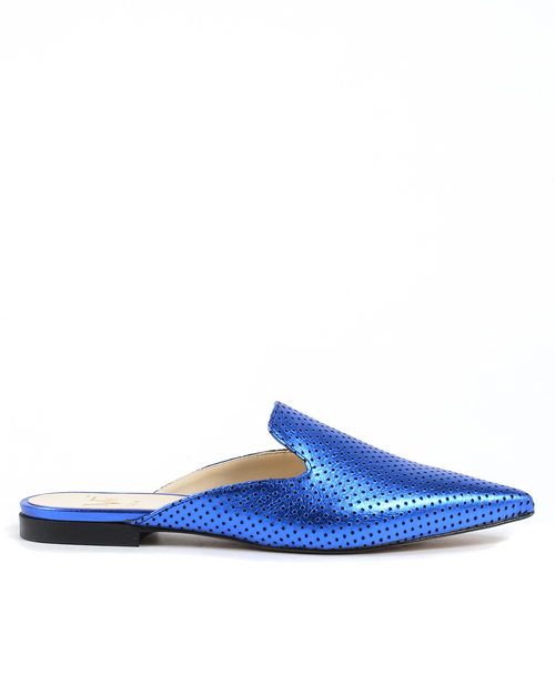 19V69 Italia Womens Slide LamÃ¨ Blue 4747 SABOT TRAF LAM BLU