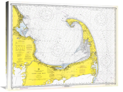 Global Gallery GCS-450520-36-142 36 in. Nautical Chart - Cape Cod Bay 