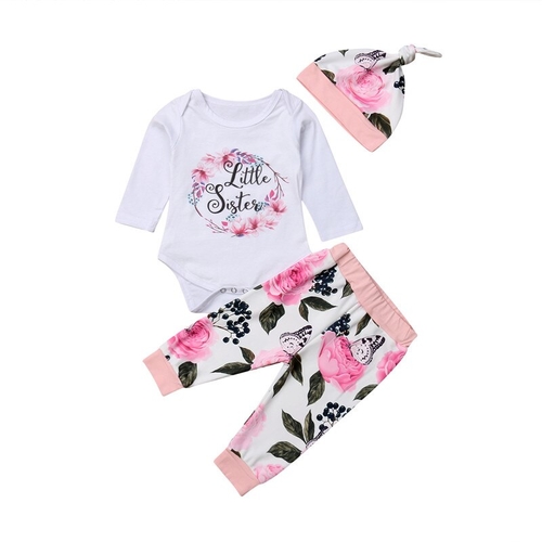 Pretty Flower Newborn Cotton Clothes Baby Girl