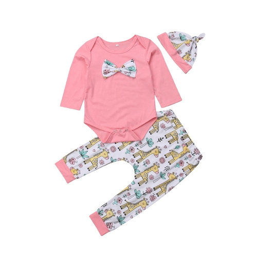 Baby Cotton Bodysuit Pants Clothes Set Newborn