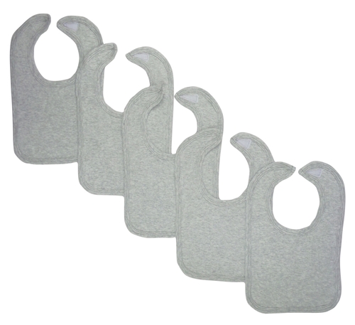 Bambini LS-0183 12.75 x 7.5 in. Baby Bibs, Gray