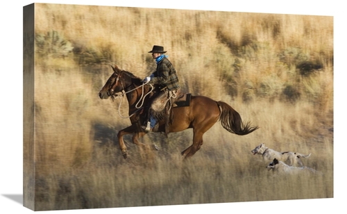 Global Gallery GCS-452589-1624-142 16 x 24 in. Cowboy Riding Horse,