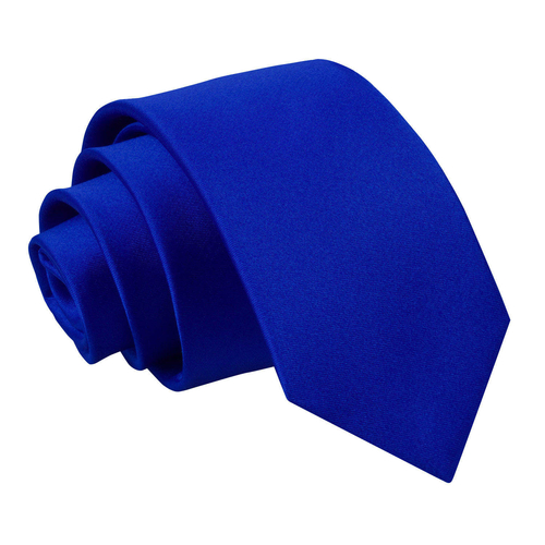 Plain Satin Classic Tie - Boys - Royal Blue