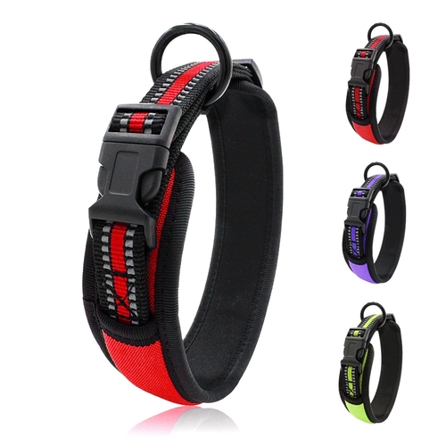 Reflective Nylon Dog Collar Soft Padded Dogs
