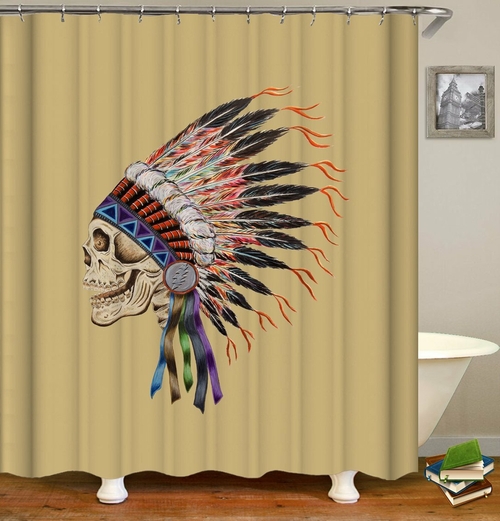 Indian Chief Skull Shower Curtain