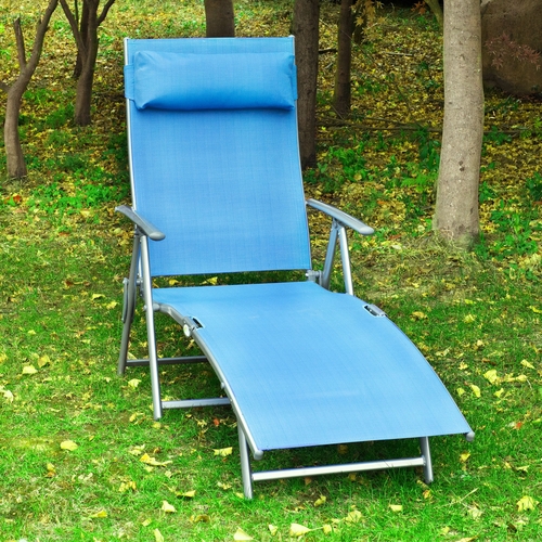 Outsunny Adjustable Folding Reclining Chair Outdoor Sun Lounger Patio