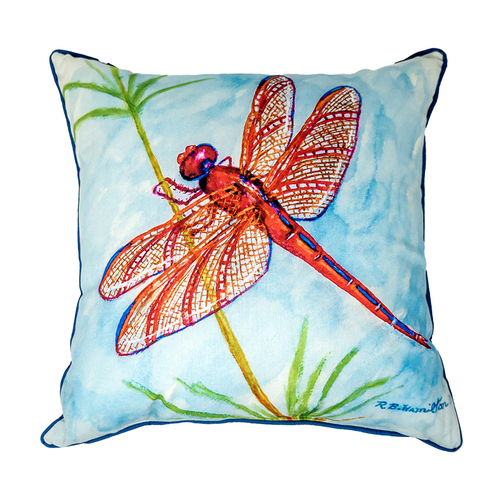 Betsy Drake ZP773 22 x 22 in. Red Dragonfly Extra Large Pillow