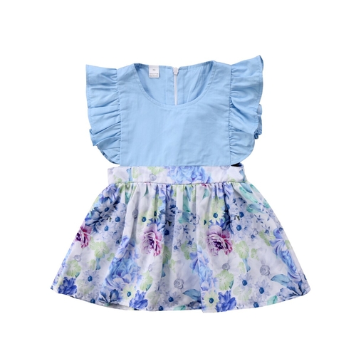 New Pretty Patchwork Blue Toddler Baby Girl