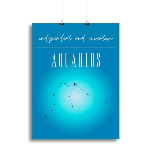 Aquarius Zodiac Vision Poster Canvas Print or Poster