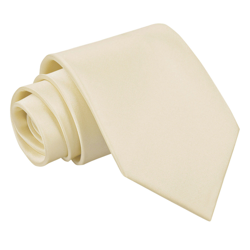 Plain Satin Extra Long Tie - Champagne