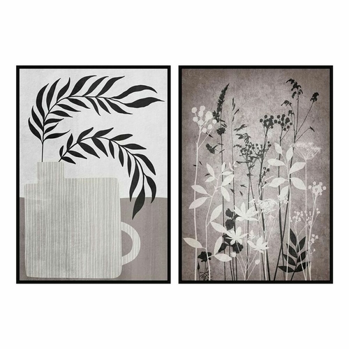 Painting DKD Home Decor 53 x 4,5 x 73 cm Modern Leaf of a plant (2