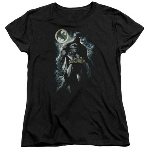 Trevco Batman-The Knight - Short Sleeve Womens Tee - Black- Large