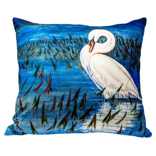 Betsy Drake NC777 18 x 18 in. Mute Swan No Cord Pillow