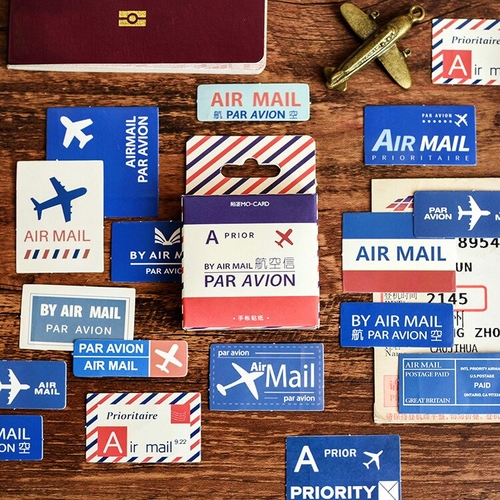 45PCS/PACK Retro Airplane Air Mail Sticker