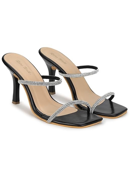 Retro Walk Women Fashion Heels (Size-UK-8) (Color-BLACK)