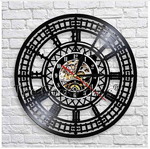 TOWER ORNAMENT HANDMADE VINYL RECORD WALL CLOCK