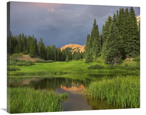Global Gallery GCS-396547-36-142 36 in. Red Mountain Reflected in Pond