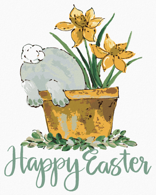 Paint by Numbers - RABBIT IN A POT EASTER (HALEY BUSH)