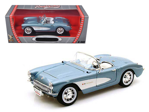 1957 Chevrolet Corvette Convertible Blue 1/18 Diecast Car Model by
