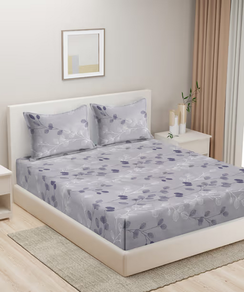 Micro King Bedsheet With 2 Pillow Covers -3pc-set Geometric