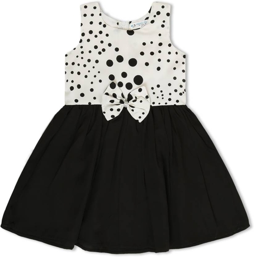 Girls Midi/Knee Length Casual Dress  (Multicolor, Sleeveless)