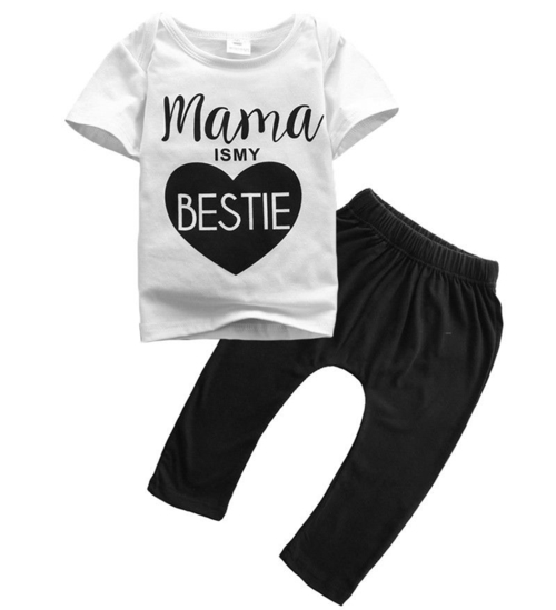 Newborn Baby Boys Girls Mama Bestie Summer outfits