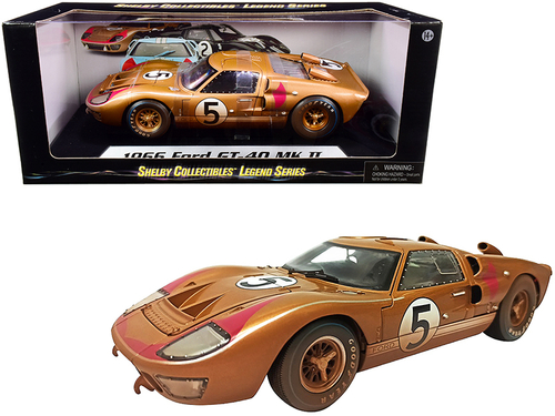 1966 Ford GT-40 MK II #5 Gold After Race (Dirty Version) 1/18 Diecast