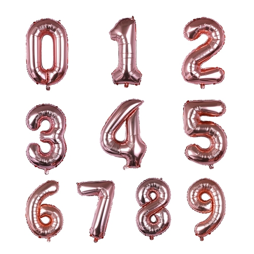 32 inch Rose Gold Number Balloon Series Foil