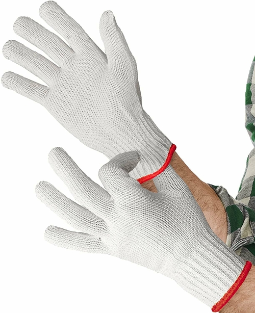 PUREVACY Cotton String Knit Gloves with Elastic Knit Wrist for Men &