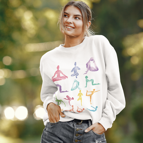 Mira Yoga Theme Crewneck Sweatshirt