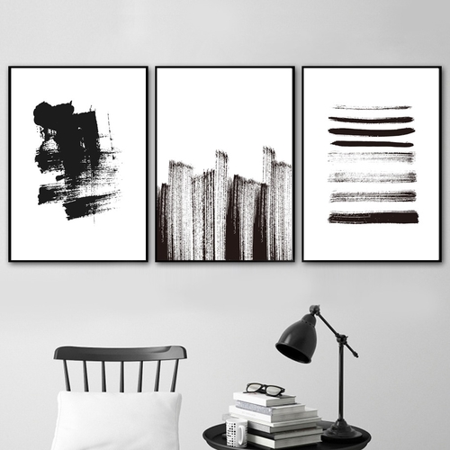 Abstract Black And White Line Wall Art