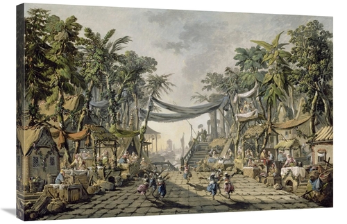 Global Gallery GCS-459984-2436-142 24 x 36 in. Market Scene in An Imag
