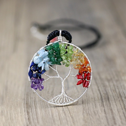 Tree of Life Rainbow Necklace