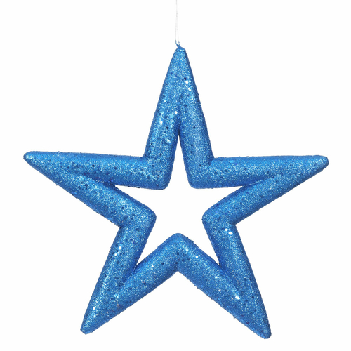 Vickerman L171002 14 in. Blue Glitter Outdoor Star