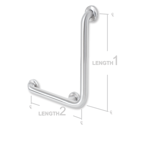 AJW UG20-K1632R 16 X 32 In. Concealed Set Screw Flange Right Grab Bar 