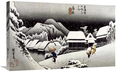 30 in. Kambara, Night Snow Art Print - Hiroshige