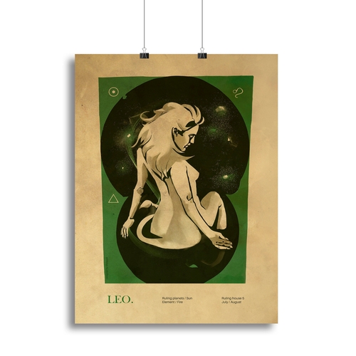 Leo Celestial Strength Poster Canvas Print or Poster