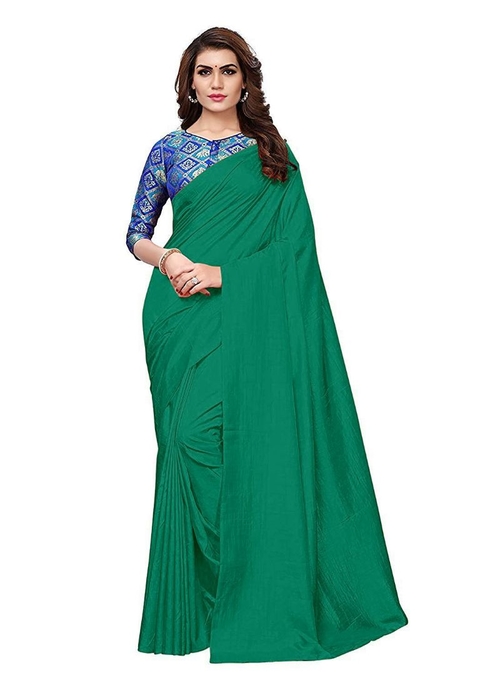 Generic Women's Zoya Silk Saree (Green, 5-6 Mtrs)