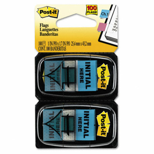 3M 680IH2 Message Flags    Initial Here    Blue  Two 50-Flag Dispenser