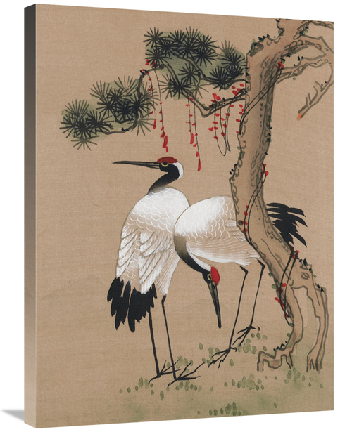 Global Gallery GCS-110204-2432-142 24 x 32 in. Two Cranes Art Print - 