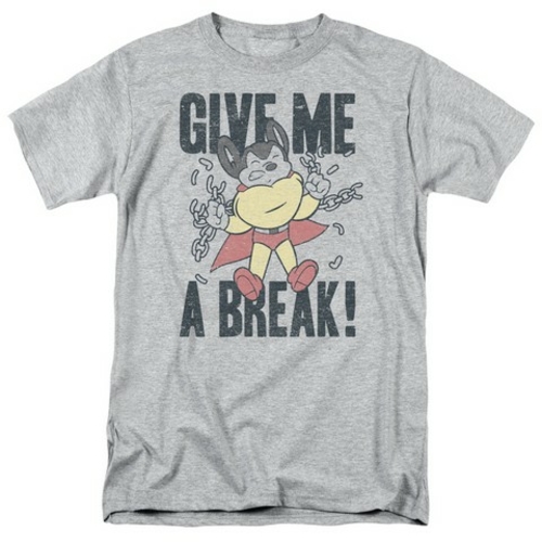Trevco Mighty Mouse-Give Me A Break - Short Sleeve Adult 18-1 Tee - At