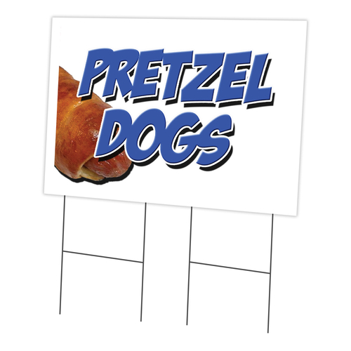 SignMission C-2436-DS-Pretzel Dogs 24 x 36 in. Pretzel Dogs Yard Sign 