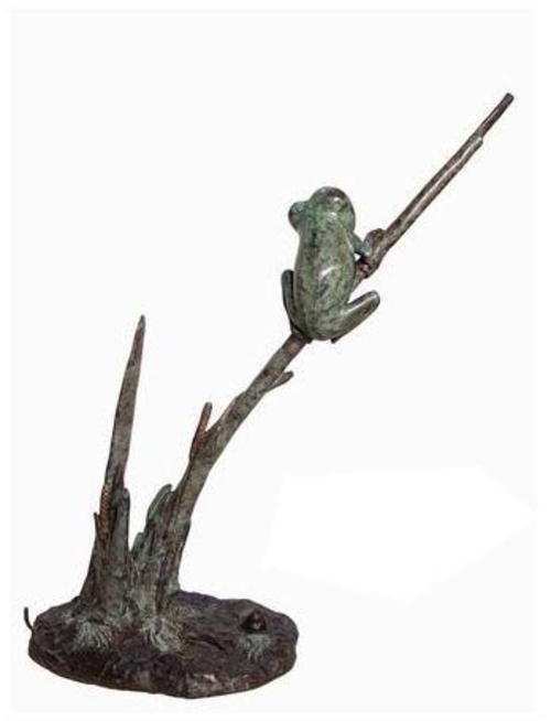 Panut Foundry 50432 12" x 24" Bronze Frog on Branch