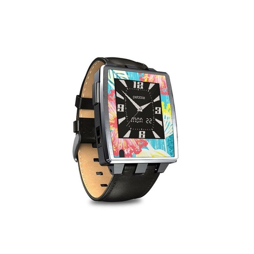 DecalGirl PSSW-TICKLEDPEACH Pebble Steel Smartwatch Skin - Tickled Pea