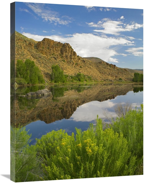 Global Gallery GCS-452175-2432-142 24 x 32 in. Cliffs Reflected in Lak