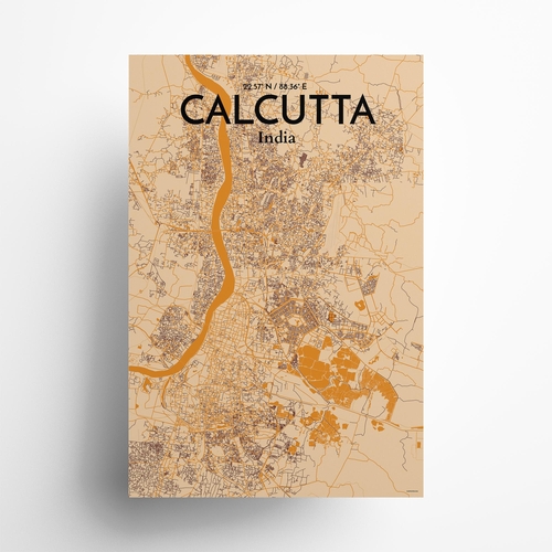 Calcutta City Map Poster