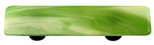 Hot Knobs HK2004-PB Swirl Light Green Rectangle Glass Cabinet Pull - B