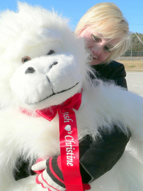 Personalized Giant Stuffed White Fluffy Gorilla Monkey with Custom