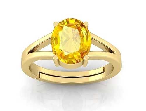 Yellow Sapphire Gemstone Gold Plated
