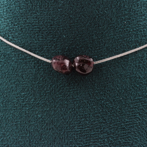 Spessartite Garnet from Mozambique 2 beads necklace.